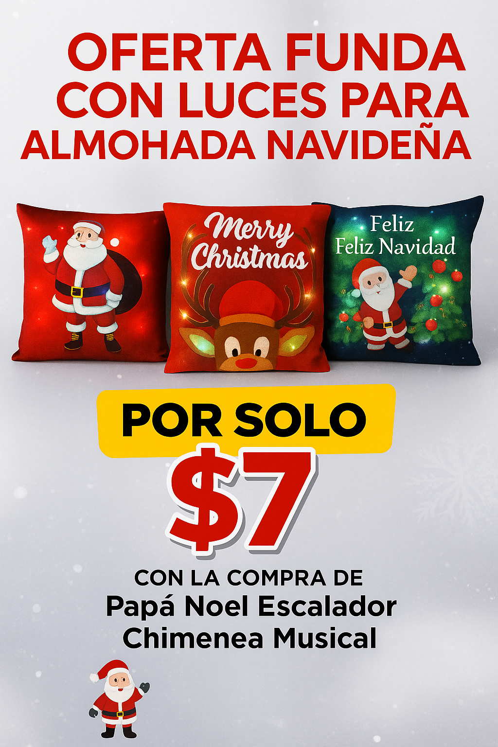 Funda Navideña con Luces LED -“Oferta navideña limitada 🎁 ¿quieres añadir la funda por $7?”