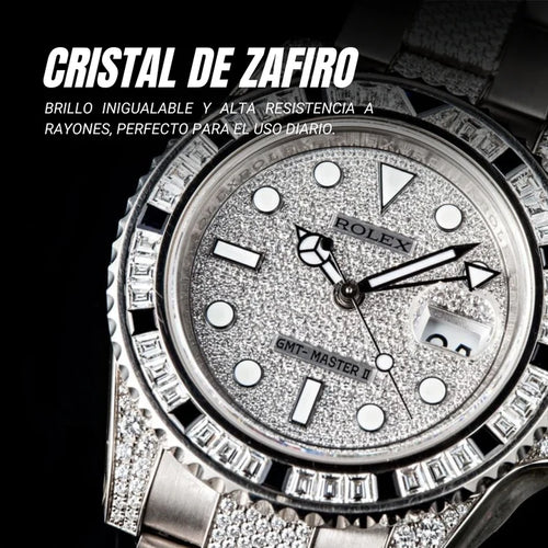 Set Reloj Rolex Pareja Diamantado